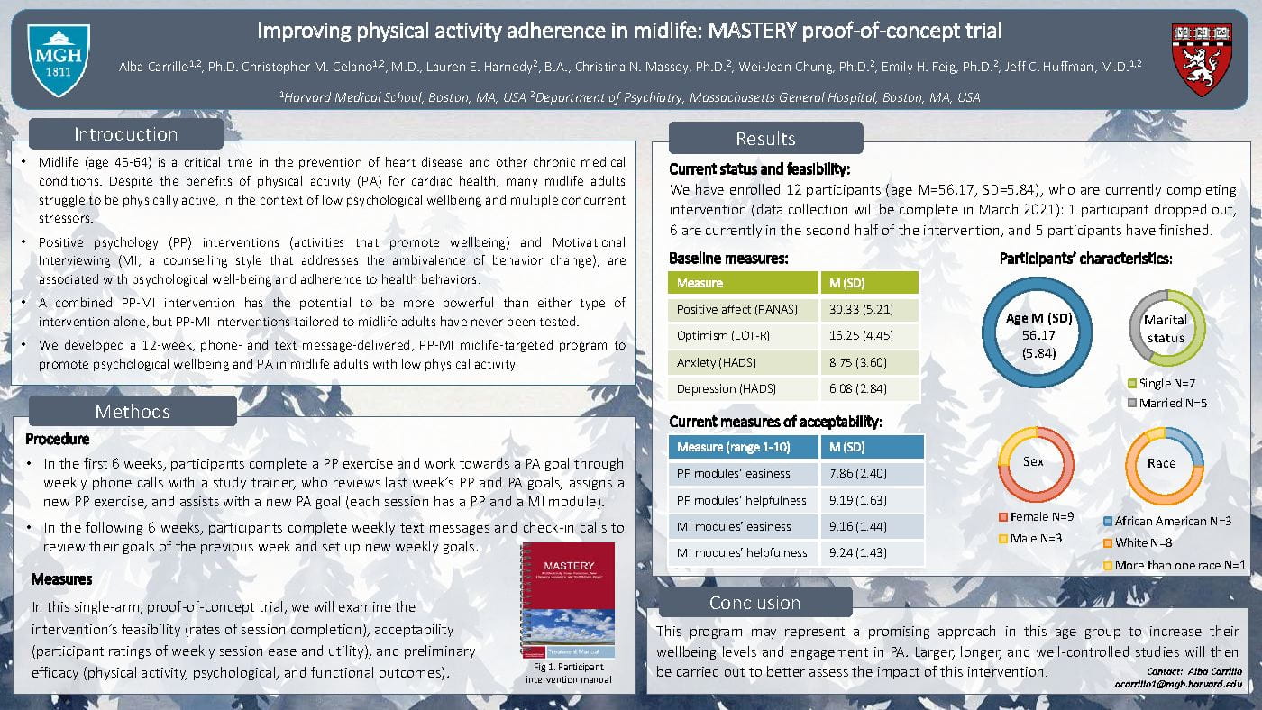 Improving physical activity adherence in midlife: MASTERY proof-of-concept trial